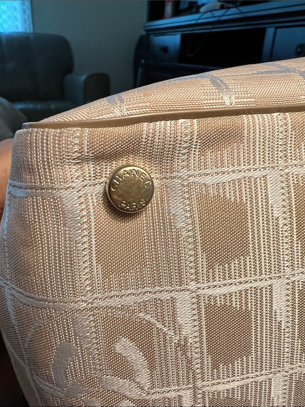 Authentic Chanel Beige/blush Canvas Tote Bag - Picture 9 of 17